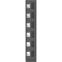Petits casiers &eacute;conomiques assembl&eacute;s et perfor&eacute;s Clean Line, 6 niveaux, 18" x 72" x 12", Acier Maritime Industrial Rubber