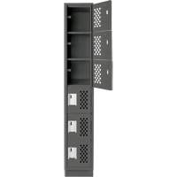 Petits casiers &eacute;conomiques assembl&eacute;s et perfor&eacute;s Clean Line, 6 niveaux, 18" x 72" x 12", Acier Maritime Industrial Rubber
