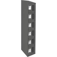 Petit casier perfor&eacute; Clean-Line, 6 niveaux, 15" x 72" x 12", Acier Maritime Industrial Rubber
