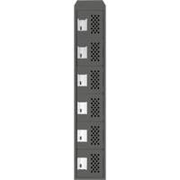 Petit casier perfor&eacute; Clean-Line, 6 niveaux, 15" x 72" x 12", Acier Maritime Industrial Rubber