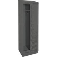 Clean Line Lockers, Bank of 2, 24" x 18" x 82", Steel, Charcoal, Rivet (Assembled), Perforated Maritime Industrial Rubber