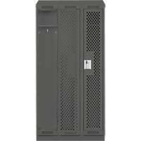 Clean Line Lockers, Bank of 3, 36" x 18" x 82", Steel, Charcoal, Rivet (Assembled), Perforated Maritime Industrial Rubber