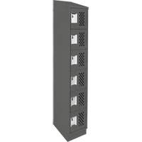 Petits casiers &eacute;conomiques assembl&eacute;s et perfor&eacute;s Clean Line, 6 niveaux, 18" x 72" x 12", Acier Maritime Industrial Rubber