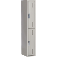 Concorde Heavy-Duty Lockers, 2 -tier, 12" x 18" x 72", Steel, Grey, Welded (Assembled) Maritime Industrial Rubber
