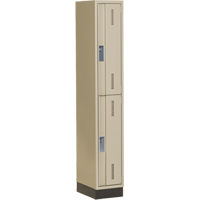 Concorde Heavy-Duty Lockers, 2 -tier, 12" x 18" x 76", Steel, Beige, Welded (Assembled) Maritime Industrial Rubber