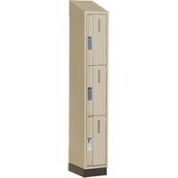 Concorde Heavy-Duty Lockers, 3 -tier, 12" x 18" x 82", Steel, Beige, Welded (Assembled) Maritime Industrial Rubber