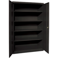 Armoires de rangement Hi-Boy profondes, Acier, 4 Tablettes, 72" h x 36" la x 24" P, Noir Maritime Industrial Rubber