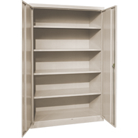 Armoires de rangement Hi-Boy profondes, Acier, 4 Tablettes, 72" h x 36" la x 24" P, Beige Maritime Industrial Rubber