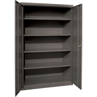 Armoires de rangement Hi-Boy profondes, Acier, 4 Tablettes, 72" h x 36" la x 24" P, Charbon Maritime Industrial Rubber