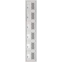Petit casier perfor&eacute; Clean-Line, 6 niveaux, 12" x 72" x 12", Acier Maritime Industrial Rubber