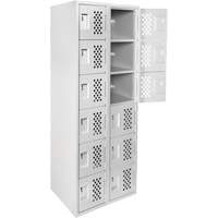 Clean Line Lockerettes, 6 -tier, Bank of 2, 18" x 72" x 12", Steel Maritime Industrial Rubber