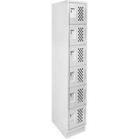 Petits casiers &eacute;conomiques assembl&eacute;s et perfor&eacute;s Clean Line, 6 niveaux, 18" x 72" x 12", Acier Maritime Industrial Rubber