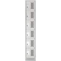 Petits casiers &eacute;conomiques assembl&eacute;s et perfor&eacute;s Clean Line, 6 niveaux, 18" x 72" x 12", Acier Maritime Industrial Rubber