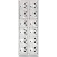Petits casiers &eacute;conomiques assembl&eacute;s et perfor&eacute;s Clean Line, 6 niveaux, Bloc de 2, 18" x 72" x 12", Acier Maritime Industrial Rubber