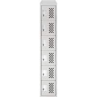 Petit casier perfor&eacute; Clean-Line, 6 niveaux, 15" x 72" x 12", Acier Maritime Industrial Rubber