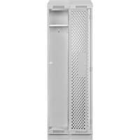 Clean Line Lockers, Bank of 2, 24" x 18" x 82", Steel, Grey, Rivet (Assembled), Perforated Maritime Industrial Rubber