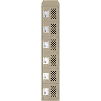 Petits casiers &eacute;conomiques assembl&eacute;s et perfor&eacute;s Clean Line, 6 niveaux, 18" x 72" x 12", Acier Maritime Industrial Rubber