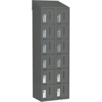 Concorde Heavy-Duty Lockers, 6 -tier, Bank of 2, 24" x 18" x 78", Steel, Charcoal, Welded (Assembled) Maritime Industrial Rubber
