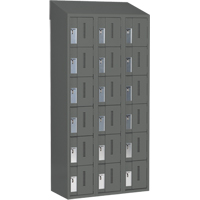 Concorde Heavy-Duty Lockers, 6 -tier, Bank of 3, 36" x 18" x 78", Steel, Charcoal, Welded (Assembled) Maritime Industrial Rubber