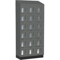 Concorde Heavy-Duty Lockers, 6 -tier, Bank of 3, 36" x 18" x 82", Steel, Charcoal, Welded (Assembled) Maritime Industrial Rubber