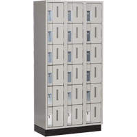 Concorde Heavy-Duty Lockers, 6 -tier, Bank of 3, 36" x 18" x 76", Steel, Grey, Welded (Assembled) Maritime Industrial Rubber