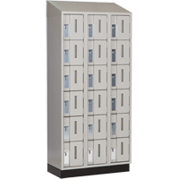 Concorde Heavy-Duty Lockers, 6 -tier, Bank of 3, 36" x 18" x 82", Steel, Grey, Welded (Assembled) Maritime Industrial Rubber