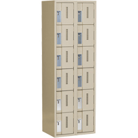 Concorde Heavy-Duty Lockers, 6 -tier, Bank of 2, 24" x 18" x 72", Steel, Beige, Welded (Assembled) Maritime Industrial Rubber