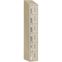 Casiers robustes Concorde, 6 niveaux, 12" x 18" x 78", Acier, Beige, Soud&eacute; (assembl&eacute;) Maritime Industrial Rubber