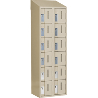 Concorde Heavy-Duty Lockers, 6 -tier, Bank of 2, 24" x 18" x 78", Steel, Beige, Welded (Assembled) Maritime Industrial Rubber
