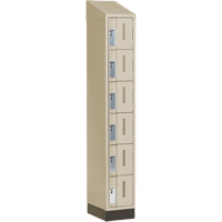 Casiers robustes Concorde, 6 niveaux, 12" x 18" x 82", Acier, Beige, Soud&eacute; (assembl&eacute;) Maritime Industrial Rubber