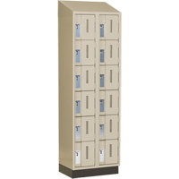 Concorde Heavy-Duty Lockers, 6 -tier, Bank of 2, 24" x 18" x 82", Steel, Beige, Welded (Assembled) Maritime Industrial Rubber
