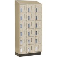 Concorde Heavy-Duty Lockers, 6 -tier, Bank of 3, 36" x 18" x 82", Steel, Beige, Welded (Assembled) Maritime Industrial Rubber
