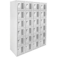 Petits casiers Clean Line, 6 niveaux, Bloc de 4, 18" x 72" x 12", Acier Maritime Industrial Rubber