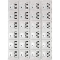 Petits casiers Clean Line, 6 niveaux, Bloc de 4, 18" x 72" x 12", Acier Maritime Industrial Rubber