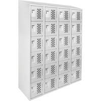 Casiers &eacute;conomiques perfor&eacute;s et assembl&eacute;s Clean Line, 6 niveaux, Bloc de 4, 18" x 72" x 12", Acier Maritime Industrial Rubber