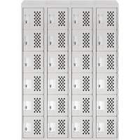 Casiers &eacute;conomiques perfor&eacute;s et assembl&eacute;s Clean Line, 6 niveaux, Bloc de 4, 18" x 72" x 12", Acier Maritime Industrial Rubber