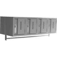 Casiers muraux robustes, Bloc de 4, 18" x 12" x 12", Acier Maritime Industrial Rubber