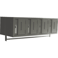 Casiers muraux robustes, Bloc de 4, 18" x 12" x 12", Acier Maritime Industrial Rubber