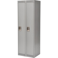 Lockers, Bank of 2, 24" x 18" x 72", Steel, Grey, Knocked Down Maritime Industrial Rubber