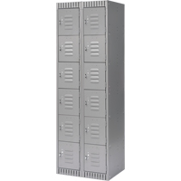 Casiers, 6 niveaux, Bloc de 2, 24" x 18" x 72", Acier, Gris, D&eacute;mont&eacute; Maritime Industrial Rubber