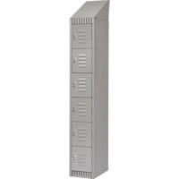 Lockers, 6 -tier, 12" x 18" x 82", Steel, Grey, Knocked Down Maritime Industrial Rubber