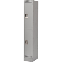 Assembled Lockers, 2 -tier, 12" x 18" x 72", Steel, Grey, Rivet (Assembled) Maritime Industrial Rubber