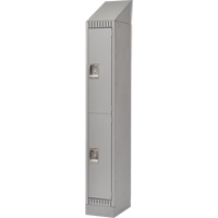 Assembled Lockers, 2 -tier, 12" x 18" x 72", Steel, Grey, Rivet (Assembled) Maritime Industrial Rubber