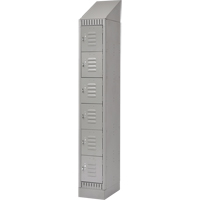 Lockers, 6 -tier, 12" x 18" x 86", Steel, Grey, Knocked Down Maritime Industrial Rubber