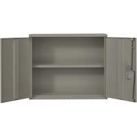 Armoire murale, Acier, 2 Tablettes, 30" h x 36" la x 12" P, Gris Maritime Industrial Rubber