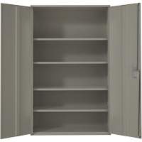 Armoire de rangement Hi-Boy tr&egrave;s large, Acier, 4 Tablettes, 72" h x 48" la x 24" P, Gris Maritime Industrial Rubber