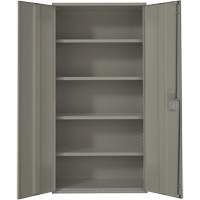 Armoire de rangement Hi-Boy, Acier, 4 Tablettes, 72" h x 36" la x 18" P, Gris Maritime Industrial Rubber