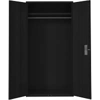 Armoire garde-robe, Acier, 36" la x 18" p x 72" h, Noir Maritime Industrial Rubber