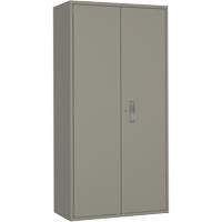 Armoire garde-robe, Acier, 36" la x 18" p x 72" h, Gris Maritime Industrial Rubber
