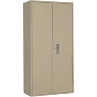 Armoire de rangements combin&eacute;s, Acier, 6 Tablettes, 72" h x 36" la x 18" P, Beige Maritime Industrial Rubber